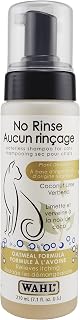 Wahl Canada No Rinse Cat Shampoo, Soothes Irritated Skin and Relieves Itching, Cat Shampoo, Waterless Shampoo for Cats, Plant Derived, Paraben Free, Waterless, Foam Dispenser, 210ml - Model 58349 white