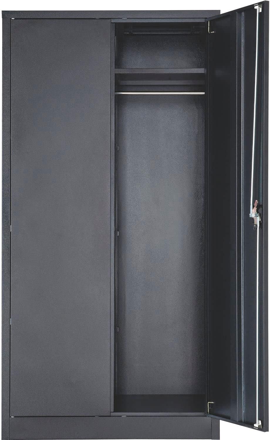 Global Industrial Combination Storage Cabinet with Locking Recessed Handle, 300 Lbs Shelf Capacity, Steel, 36" W x 18" D x 72" H, Black, Assembly Required