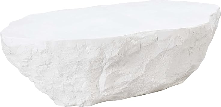 Tov Furniture Crag White Concrete Coffee Table