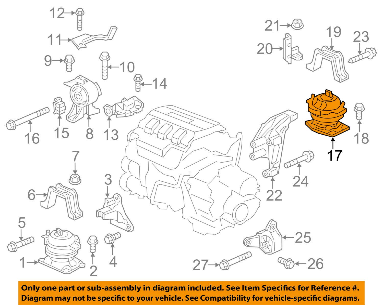 Amazon.com: Genuine Honda 50810-TK8-A01 Engine Mount Assembly