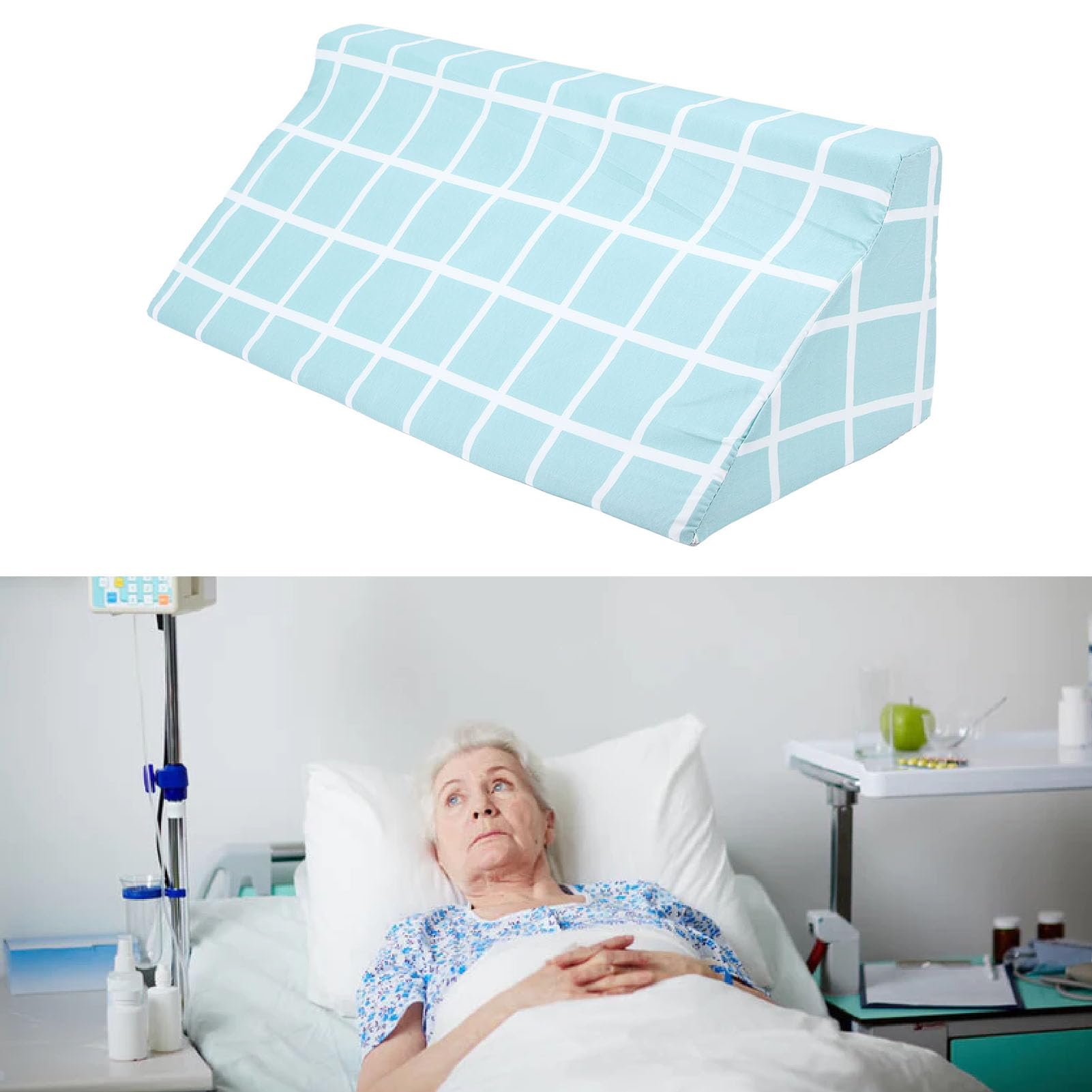 TYTOGE Bed Wedge Pillow,R Shaped Soft Wedge Pillow for Sleeping,Removable Easy Cleaning Bedsore Turning Wedge Pillow for Side Sleepers (60 * 25 * 20cm)