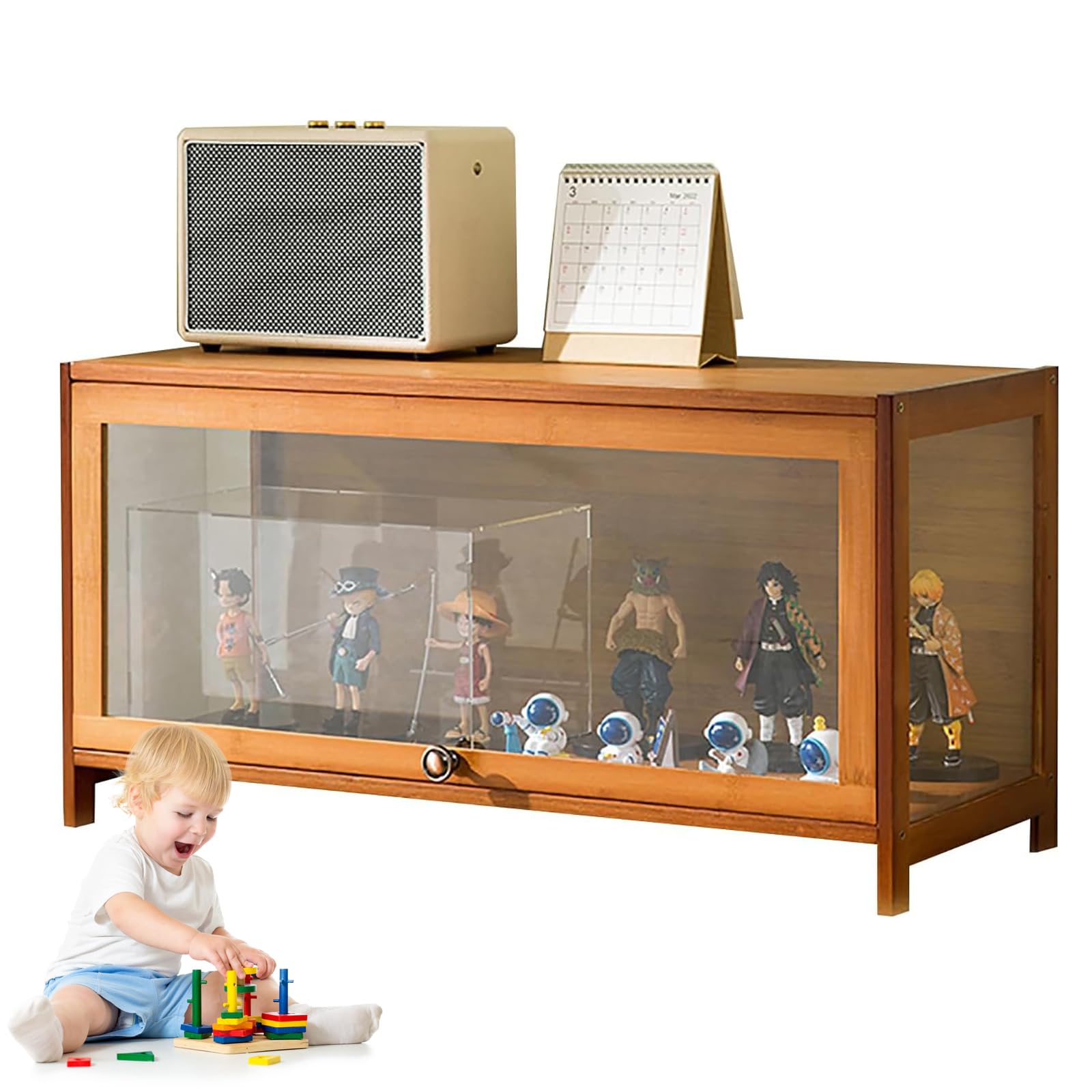 Dtyubfg Display Cabinets, Multifunctional Dustproof Glass Display Cabinet, Acrylic Display Cabinet, Hinged door design, Sealed and Dustproof, Display Cabinet for Offices, Bedrooms, Living Rooms