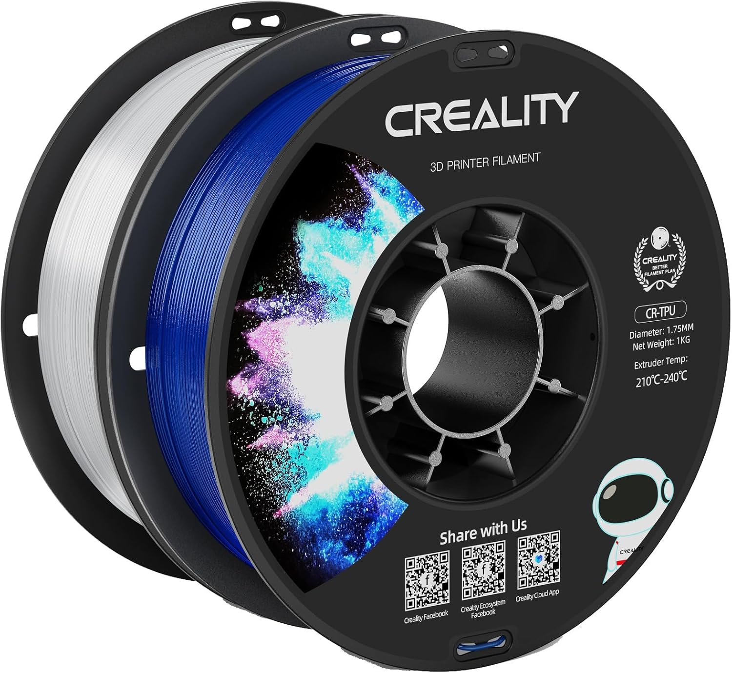 Creality 1kg White and 1kg Blue TPU Filament