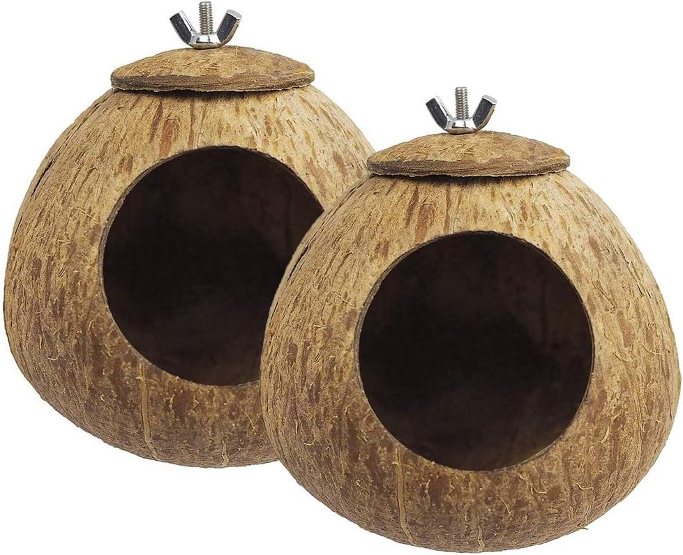 Omem ハムスターシェルター バードココナッツの殻ハウス 鳥かご 時間指定不可 巣穴 2ピースm 隠れ家 ハムスターケージ Omem ハムスターシェルター バードココナッツの殻ハウス 鳥かご 時間指定不可 巣穴 2ピースm 隠れ家 ハムスターケージ