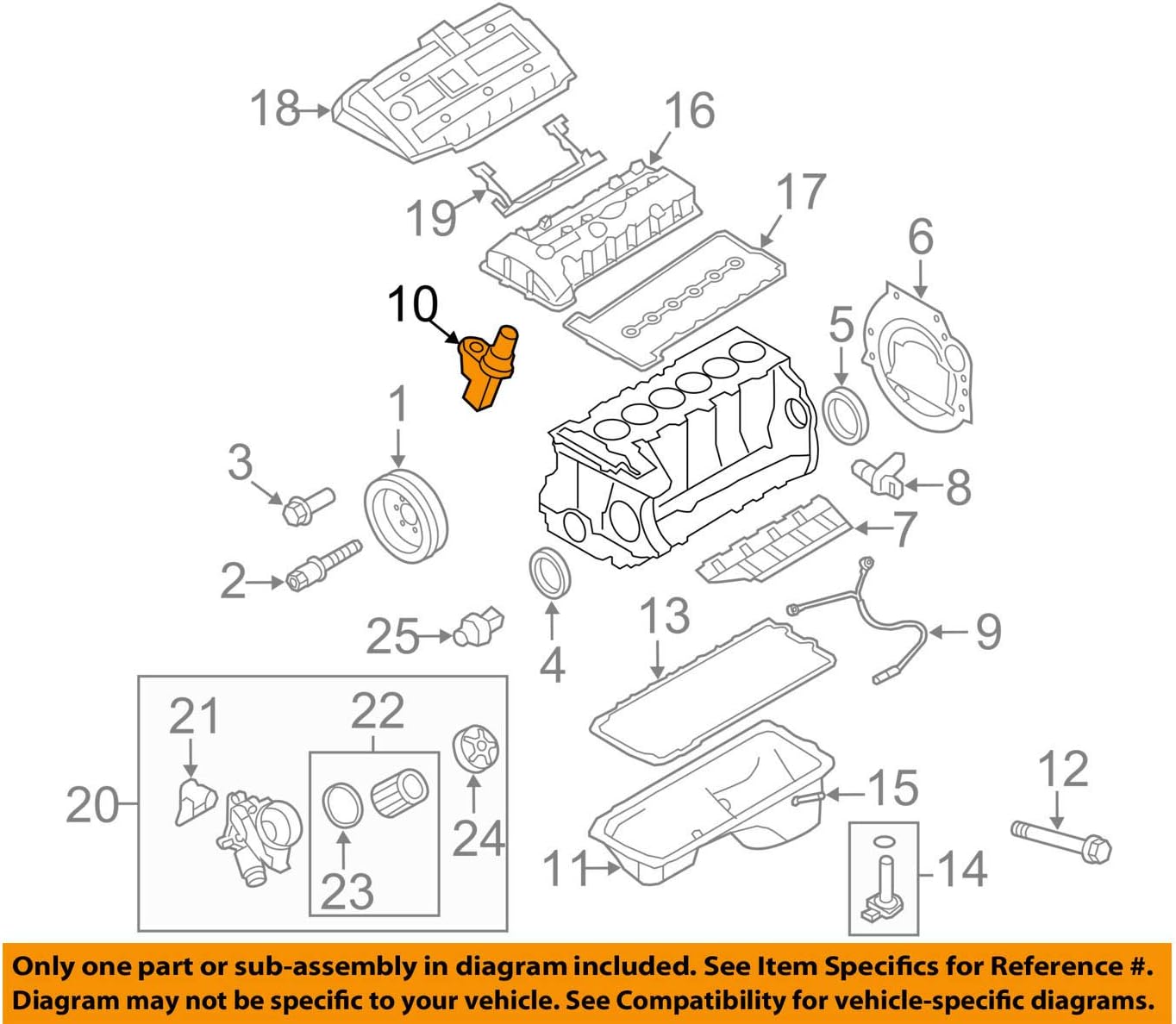 BMW 13-62-7-525-014 Camshaft Position Sensor, 1 Pack