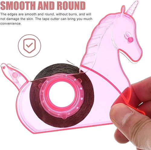 Miniatura 5 de STOBOK Dispensador de cinta de escritorio, dispensador de cinta de unicornio creativo, soporte de rollo, dispensador de cinta washi con cinta