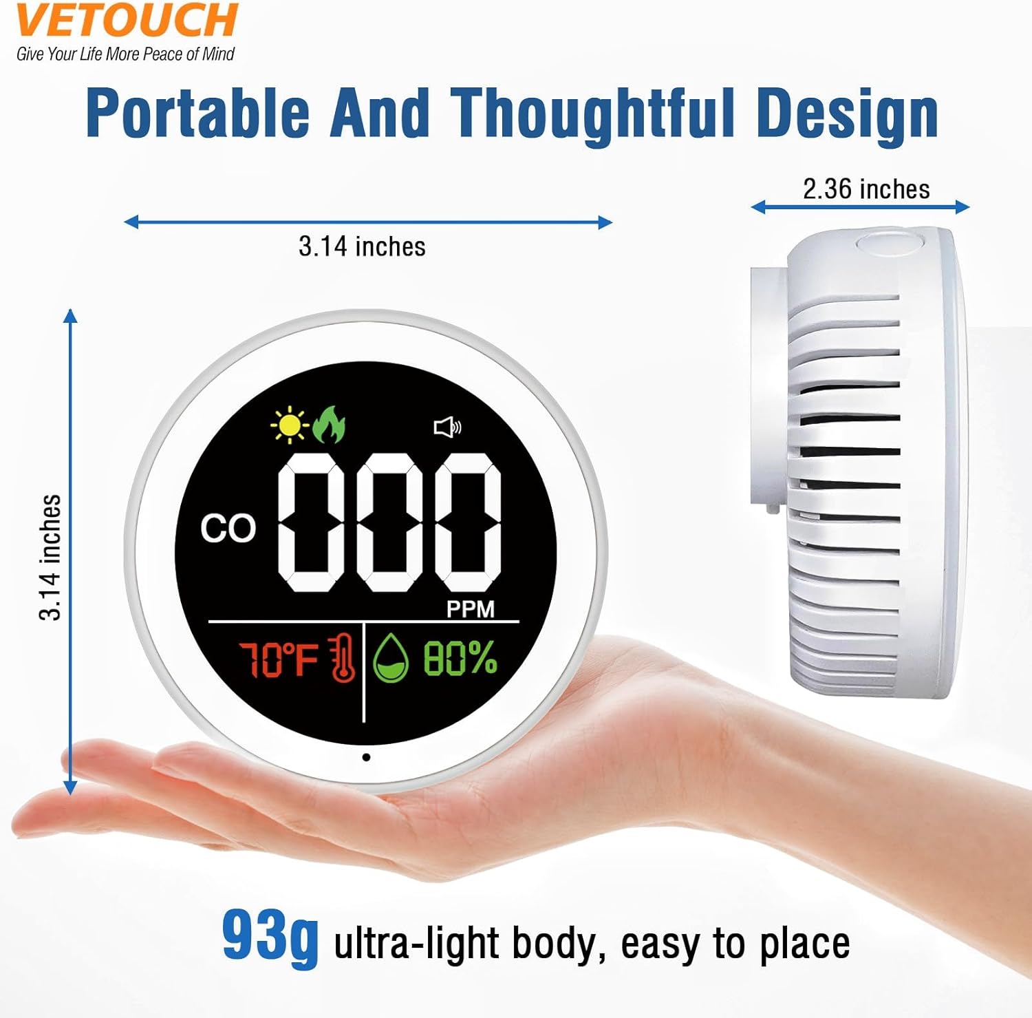 High-Precision CO Detector Ultra-Fast Response Durable & Stable 24/7 Monitoring with Instant Alarm Stable Performance CO Alarm Ultra-Fast Sensing Durable Metal Housing - Image 6