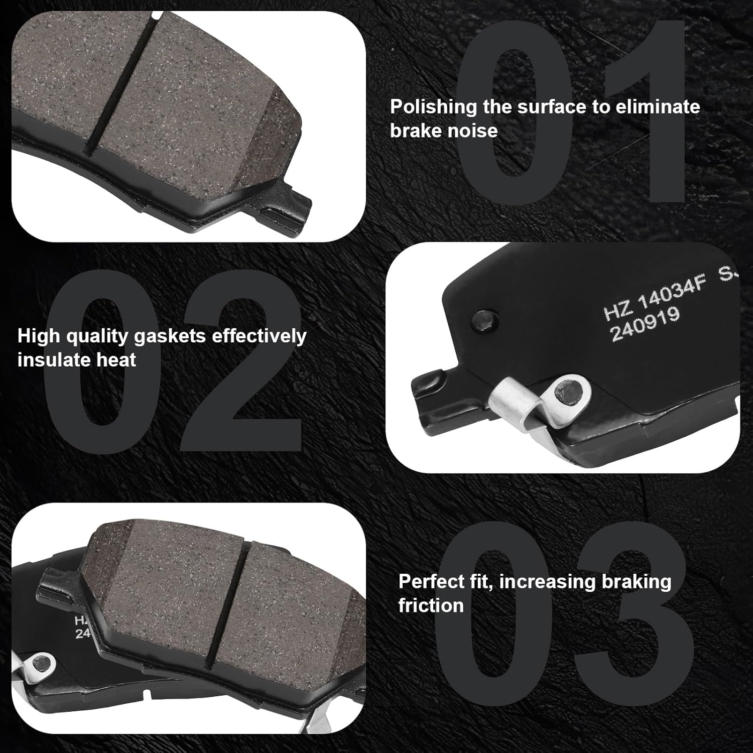 Front Ceramic Brake Pads for Jeep 2017-2022 Compass, 2015-2022 Renegade, for Fiat 2016-2021 500X