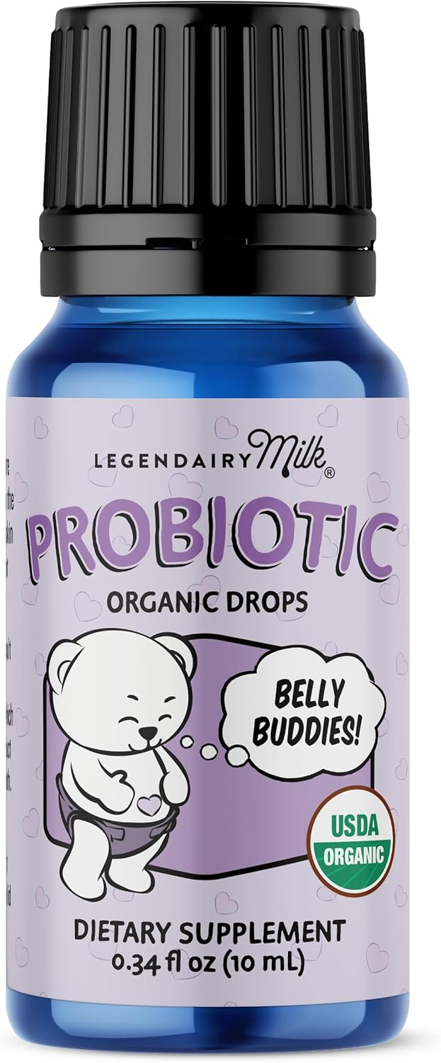 Legendairy Milk Baby Probiotic Drops Organic - Colic and Gas Drops for Newborns & Toddlers - Digestive Support, Constipation Relief - Toddler Probiotic Supports Occasional Diarrhea & Gas, 33 Servings