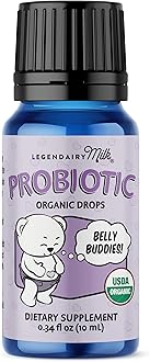 Legendairy Milk Baby Probiotic Drops Organic - Colic and Gas Drops for Newborns & Toddlers - Digestive Support, Constipation Relief - Toddler Probiotic Supports Occasional Diarrhea & Gas, 33 Servings