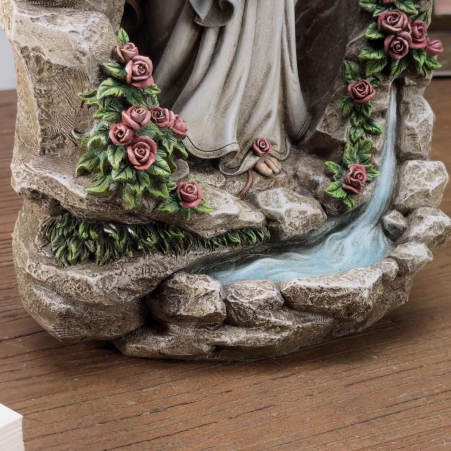 Grace4Joy - Statua della Madonna di Lourdes, statua della Vergine Maria cattolica da 45,7 cm, decorazione da giardino cattolica, scultura della grotta di Nostra Signora di Lourdes, per casa, cortile