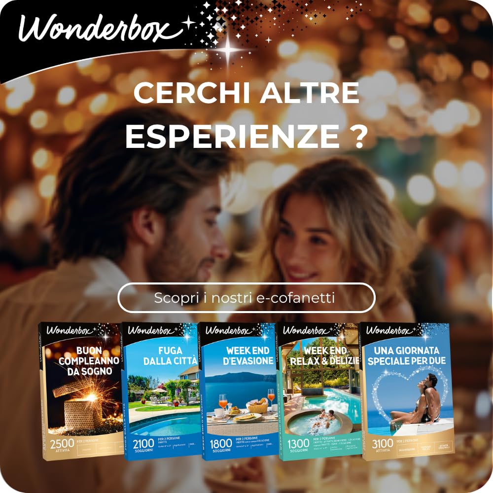 WONDERBOX - Cofanetto Regalo - 3 Giorni in Europa - per 2 Persone | 2 notti con o senza colazione - Più di 1200 soggiorni - Hotel 4* e 3*, agriturismi, B&B in Italia e in Europa