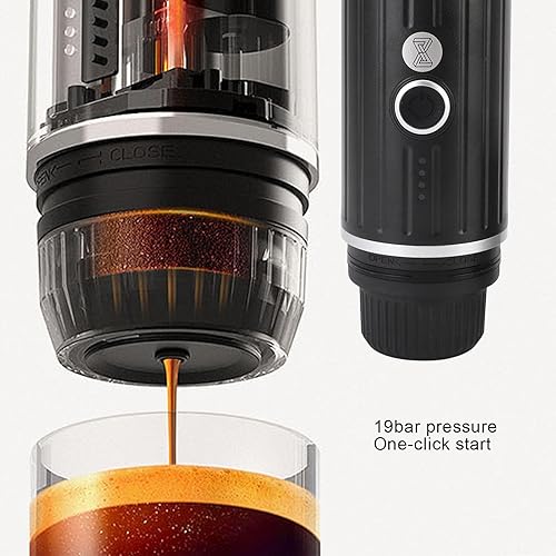 Miniatura 4 de Cafetera eléctrica portátil Cafetera de viaje automática para camping, coche, cafetera, calefacción inalámbrica, compatible con cápsulas de café