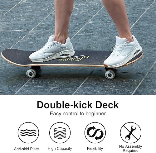 Miniatura 3 de Sefulim La patineta es adecuada para principiantes, adultos, adolescentes, niños y niños, patineta completa profesional de 31 pulgadas, patineta