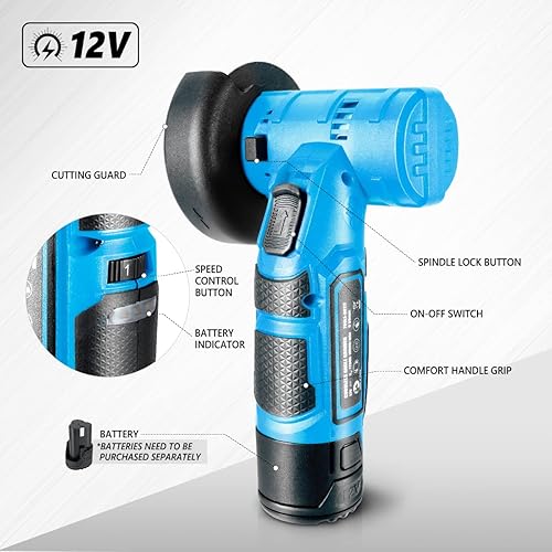 Miniatura 8 de DNA MOTORING TOOLS-00173 Sierra circular compacta inalámbrica de 12 V con hoja 20T de 3.346 in y llave hexagonal, profundidad de corte