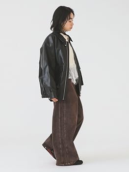 Amazon.co.jp: [レイビームス] ブルゾン フェイクレザー フライト
