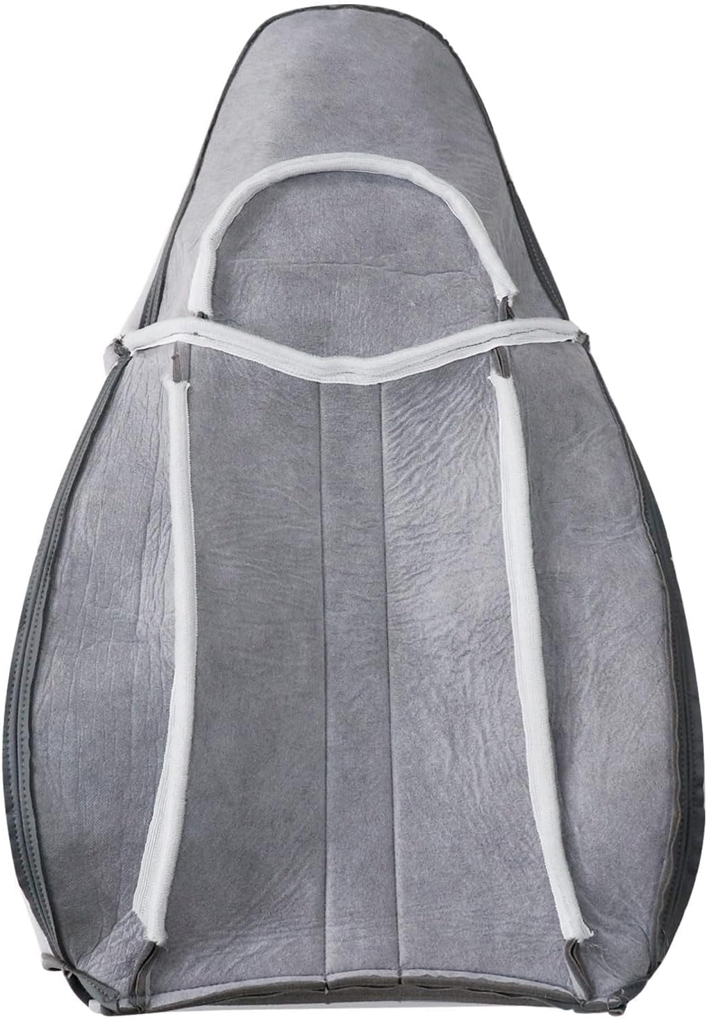 Priprilod Gray Leather Driver and Passenger Bottom & Top Lean Back Replacement Seat Cover Fit for Chevy Express GMC Savana 1500 2500 3500 2003 2004 2005 2006 2007 2008 2009 2010 2011 2012 2013 2014