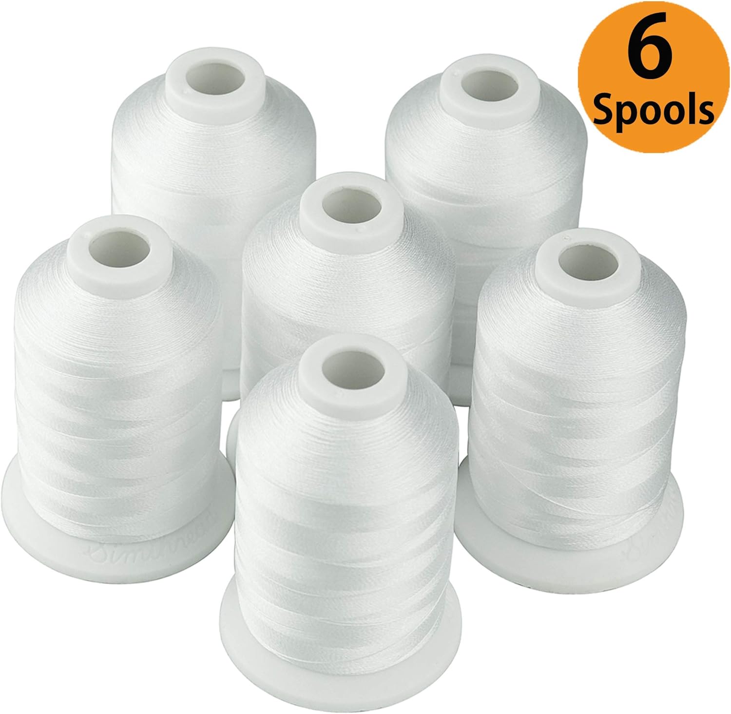 Simthread Embroidery Thread Essential Pack Bundle | Brother 40 Colors Kit & 6 White Machine Embroidery Threads for Embroider and Sewing