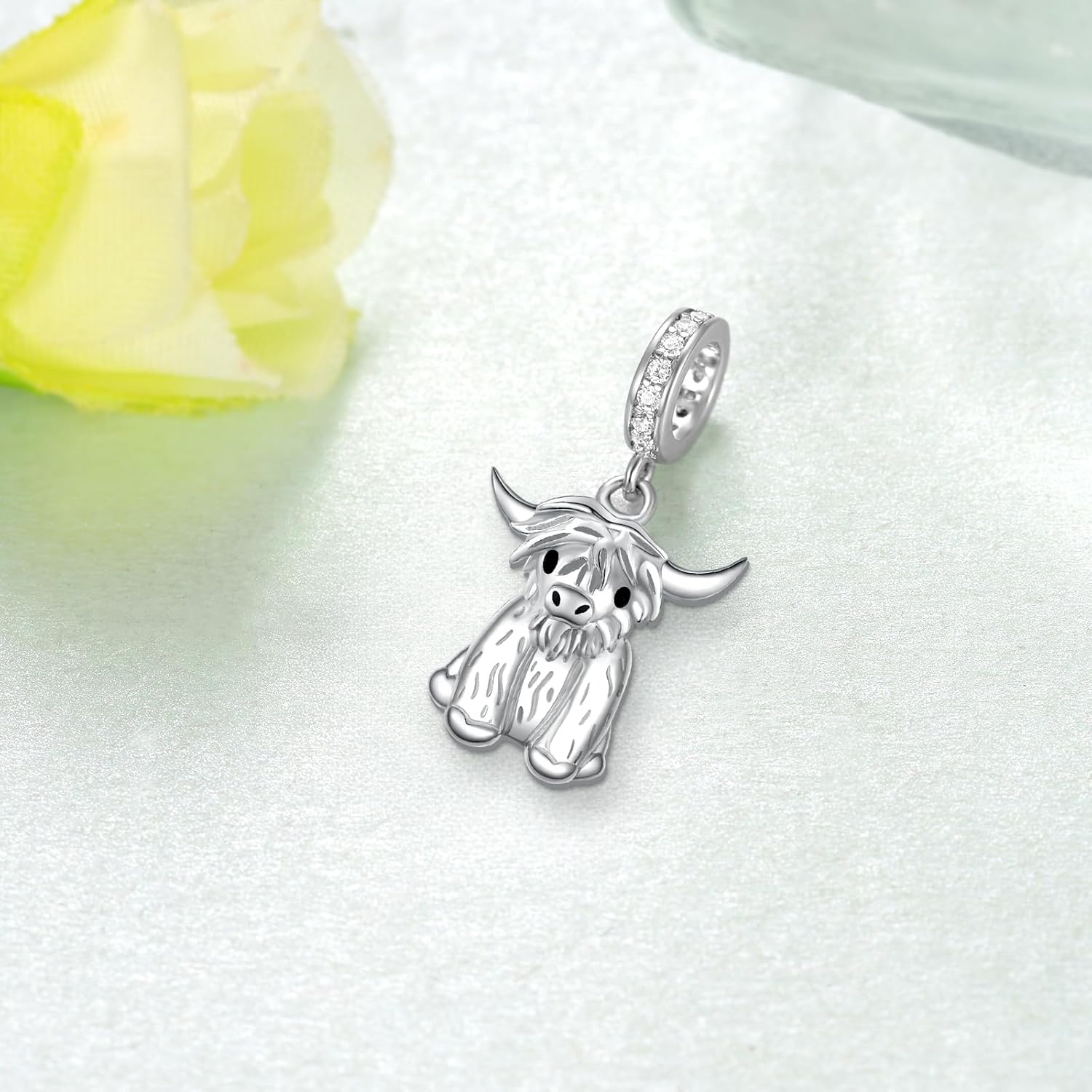 Highland Cow Charm 925 Sterling Silver Cow Charms for Bracelets Cow Jewelry Highland Cow Jewelry Gifts for Women