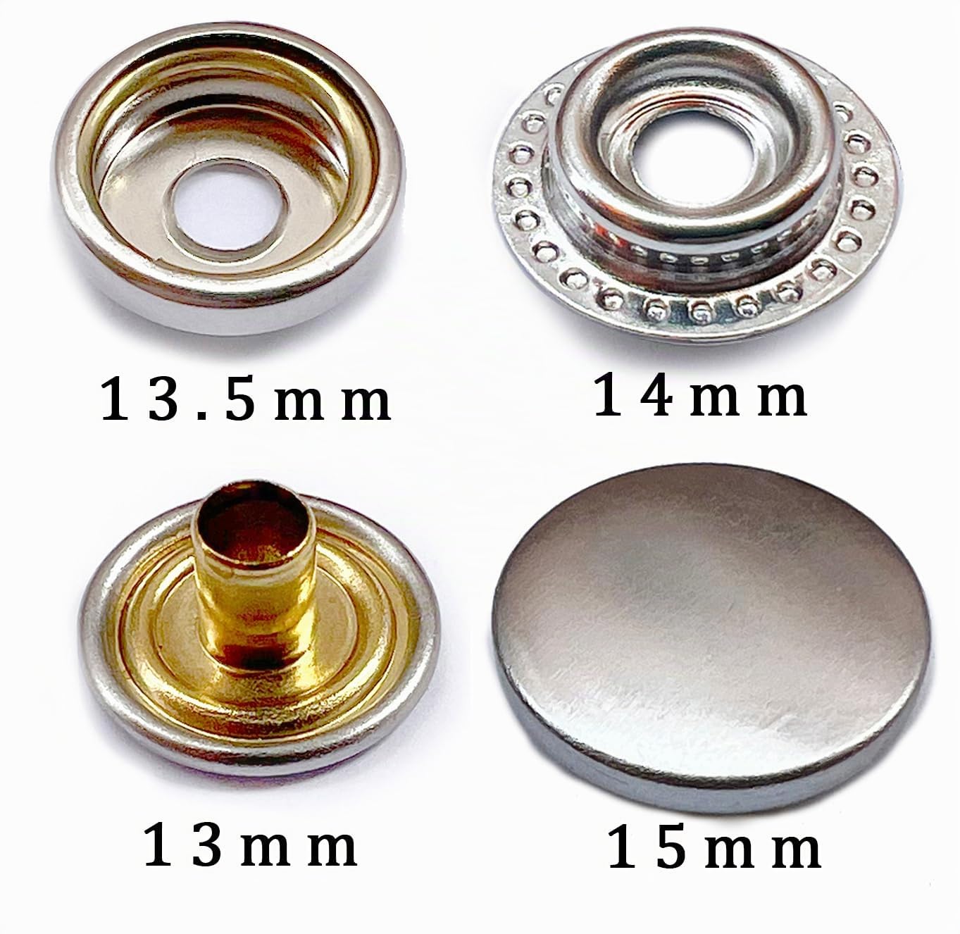 Bottoni a pressione con pinze, diametro 15 mm, in metallo argentato e utensile in rame, accessori da cucito, bottoni per cucito, bottoni automatici in ottone per fai da te, tessuti, abbigliamento