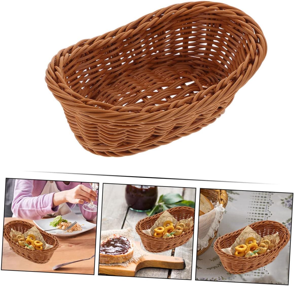 Reusable Plastic Snack and Fruit Basket Versatile Household Container for Chips Fried Foods and Vegetables Space-saving Design for Kitchen and Dining Use image 2