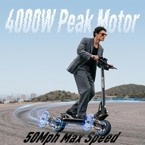 Off Road Fast Electric Scooter for Adults, 50 MPH Top Speed 43 Miles Range