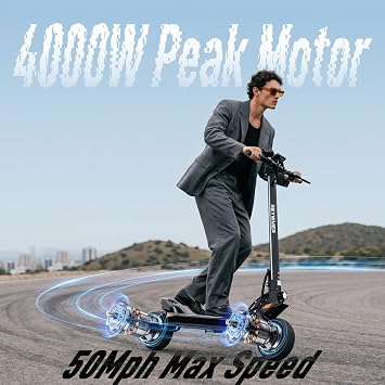 Off Road Fast Electric Scooter for Adults, 50 MPH Top Speed 43 Miles Range