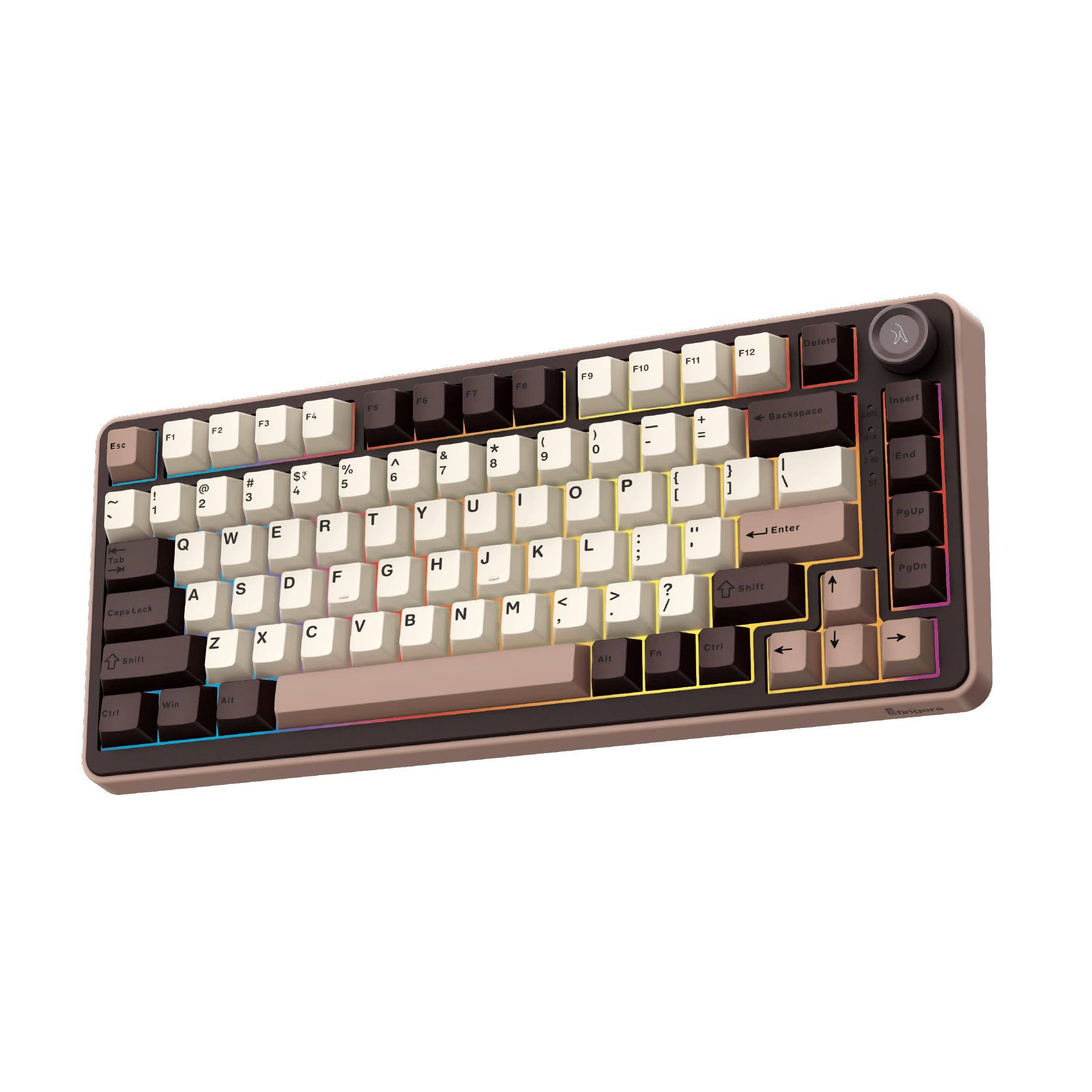 QuikFINGERS Lethal-GK1 Mechanical Gaming Keyboard (82-Key Compact Layout, Tri-Mode - Bluetooth + 2.4GHz + Type-C Wired, Hot-Swappable, RGB Backlit, 5-Layer Gasket Mounted & Multi-Function knob)-picture-37