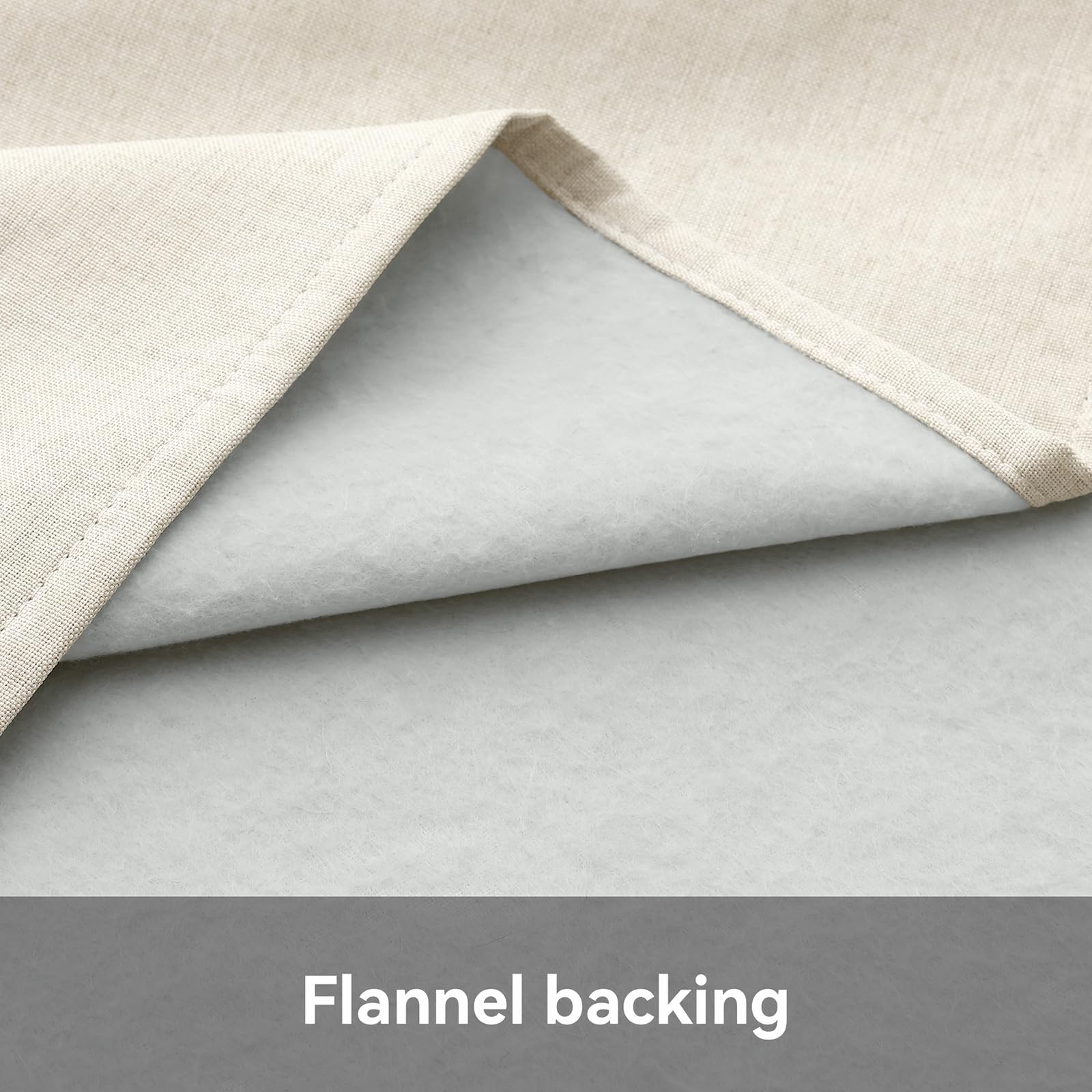 smiry Faux Linen Table Cloth Rectangular 140x220cm, Water resistant Tablecloth with Flannel Backing - Image 3