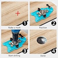 Vista 5 de Juego de 8 sierras de agujero para azulejos, sierra de taladro de diamante con guía de sierra de agujero, adecuada para cerámica, vidrio, azulejos