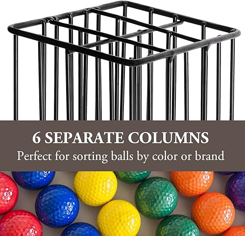 Miniatura 7 de MyGift Soporte para pelotas de golf de capacidad para 90  Dispensador de estante de exhibición miniatura de metal negro para pelotas de golf