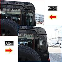 Vista 2 de YIWANG Para Land Rover Defender 110 90 2004-2022 Car Styling Aleación de aluminio Negro Ventana lateral de vidrio lateral Panel protector Accesorios