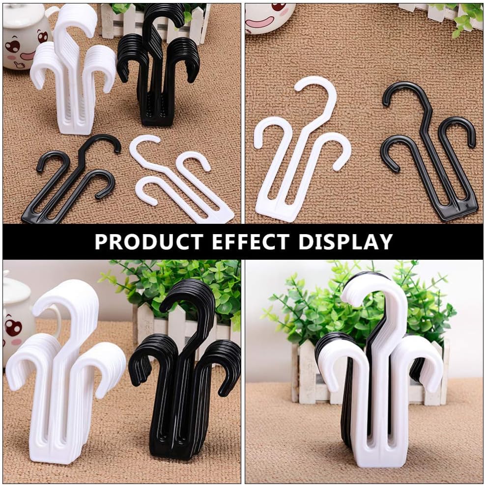 Zerodeko 20 Piece Black Plastic Hanging Shoe Rack Hooks for Slippers