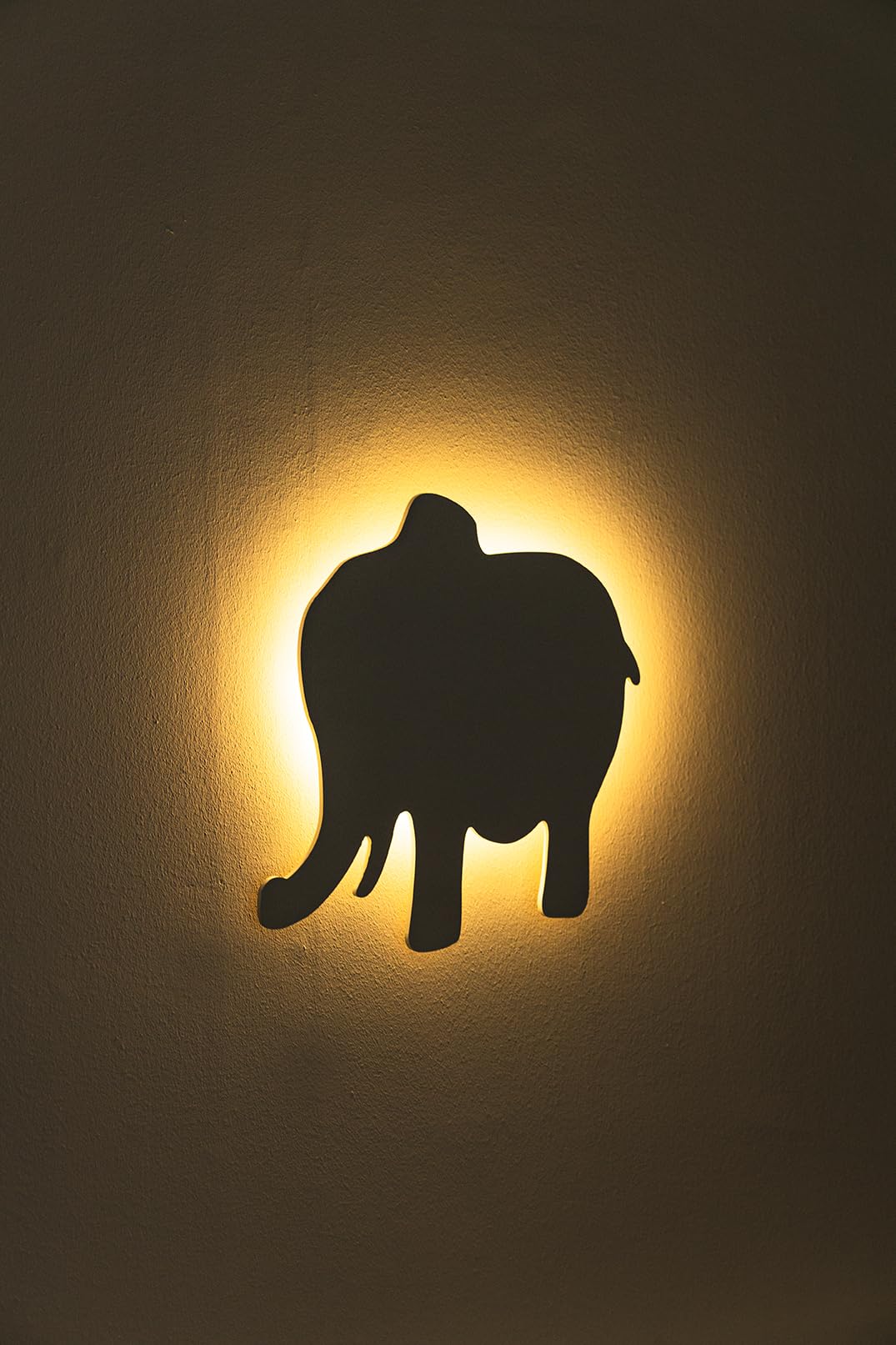 Marco Paul Elephant Safari Nursery Light, Large White Elephant Lamp Pre-lit Battery Operated LED Wall Lights