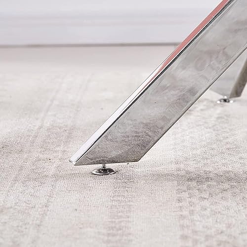 Miniatura 25 de Mesa de comedor de vidrio templado con patas de metal negro, mesa de cocina rectangular moderna de 47 pulgadas para comedor y cocina (47.24 x 31.5