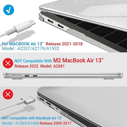 Miniatura 164 de IBENZER - Carcasa rígida para MacBook Air de 13 pulgadas versión 2020, 2019, 2018, A1932, A2179, con funda de teclado para Apple Mac Air 13 Retina