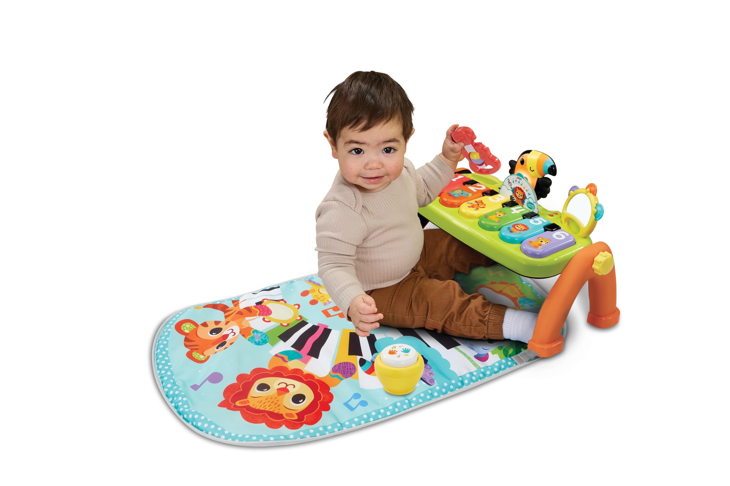 VTech Tukan Tunes do zabawy dla niemowląt 5 w 1, sensoryczny, pokój zabaw, jasny pokój zabaw, eksploracja muzyki, odpowiedni dla dzieci w wieku 0, 3, 6, 9 miesięcy, wersja angielska