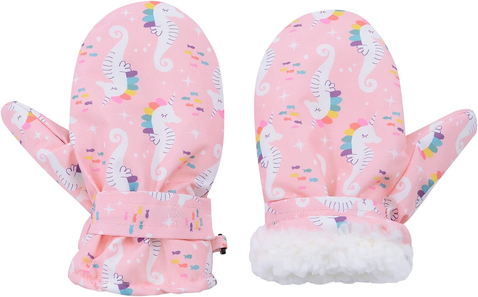 American TrendsLined Fleece Toddler Mittens Kids Winter Ski Gloves Waterproof Snow Baby Mitten for Boys Girls