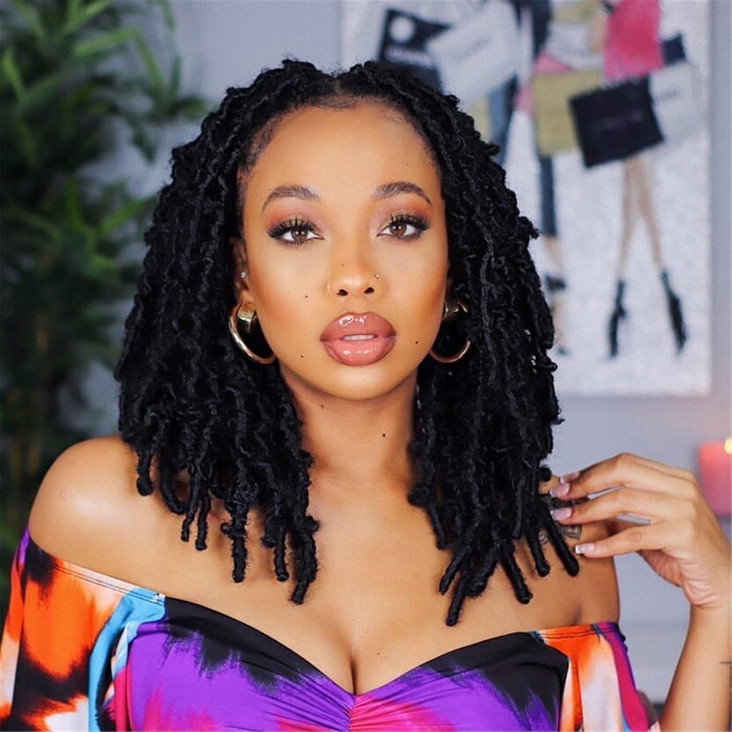 TOYOTRESS Butterfly Locs Crochet Hair - 12 inch 8 Pcs Pre-twisted Distressed Crochet Braids Pre-looped Synthetic Braiding Hair Extensions (12 Inch,T30)