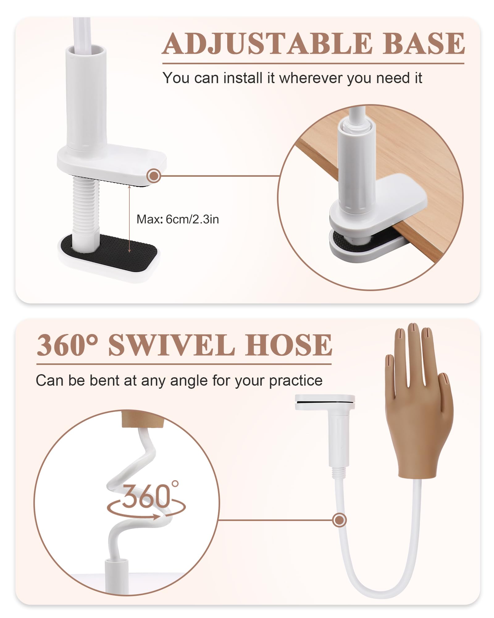 Silicone Nail Practice Hand for Acrylic Nail Training