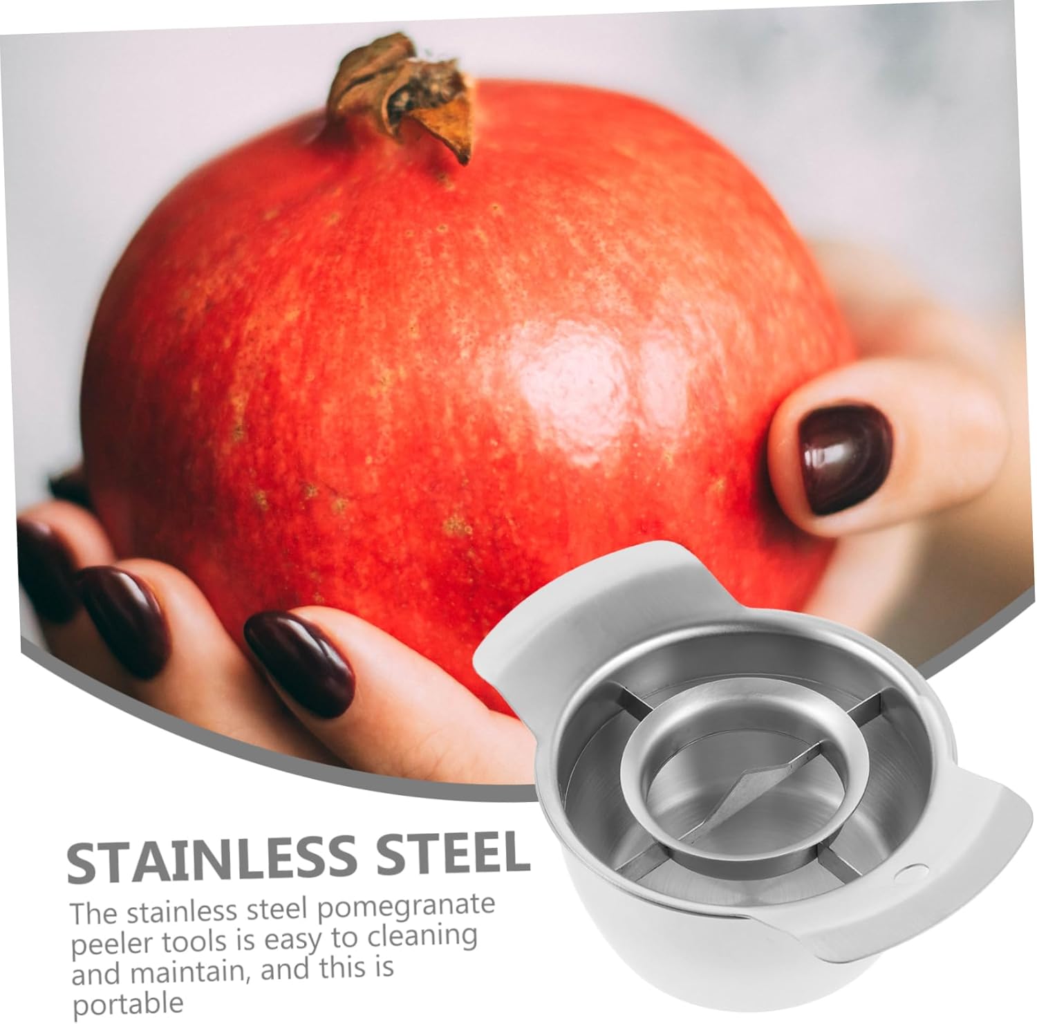 Amosfun Pomegranate Peeler & Deseeder Set - Non-Slip Tool with Pomegranate Bowl & Wooden Hammer