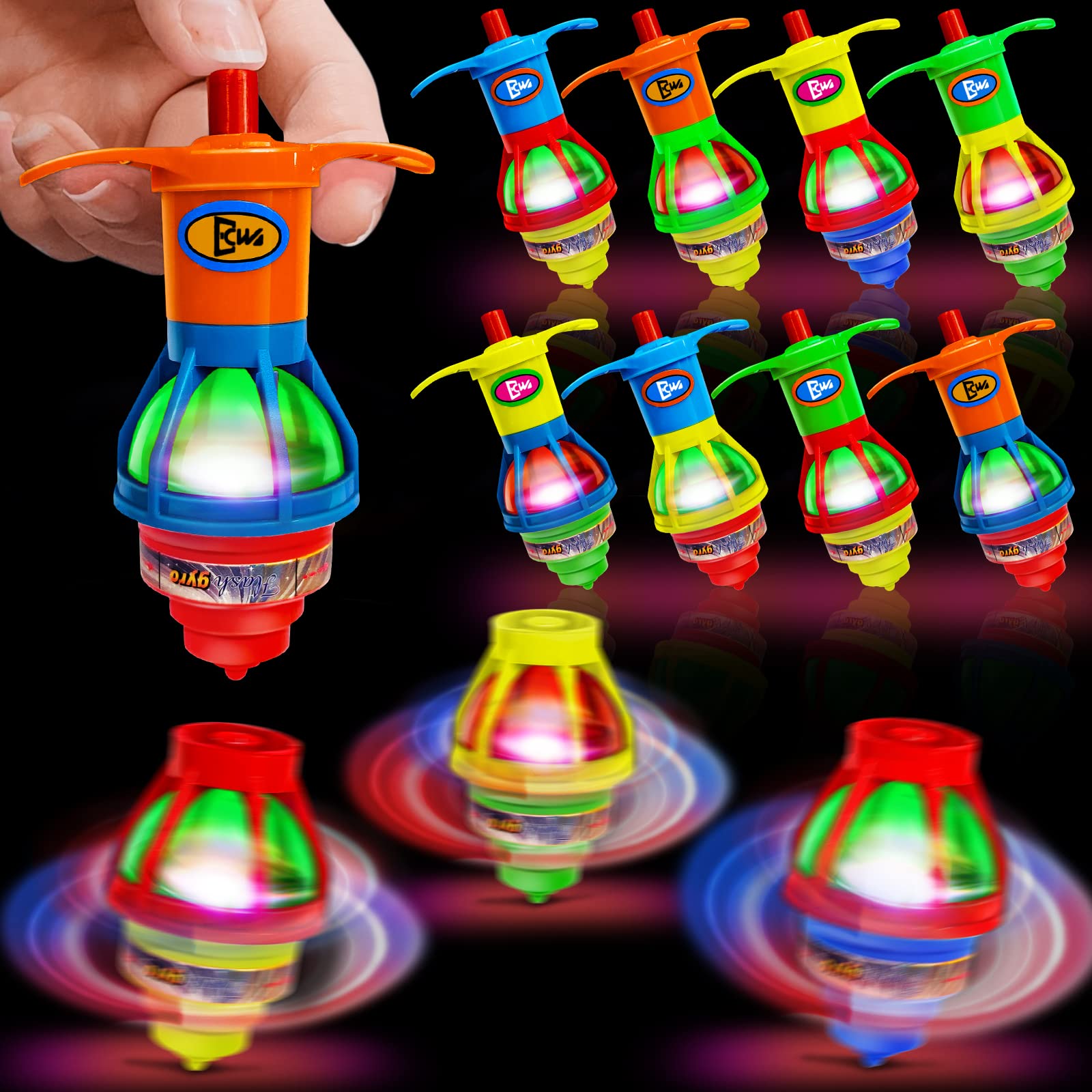 Buy 20 Pack LED Light Up UFO Spinning Tops Fidget Toys for Kids July