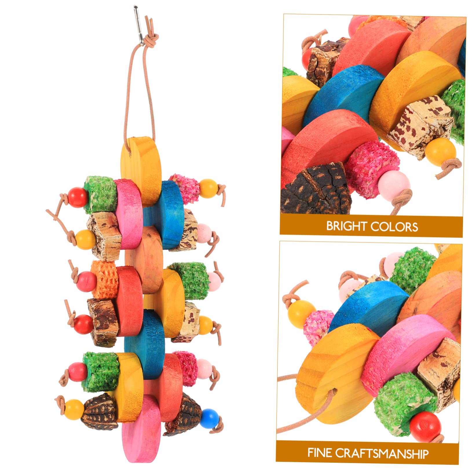 VANZACK 2pezzi Giocattolo Da Masticare Per Pappagalli Legno Accessorio Per Uccelli e Resistente Gioco Appeso Per Cocoriti e Pappagalli Decorazione Per Gabbia e Attività Stimolante