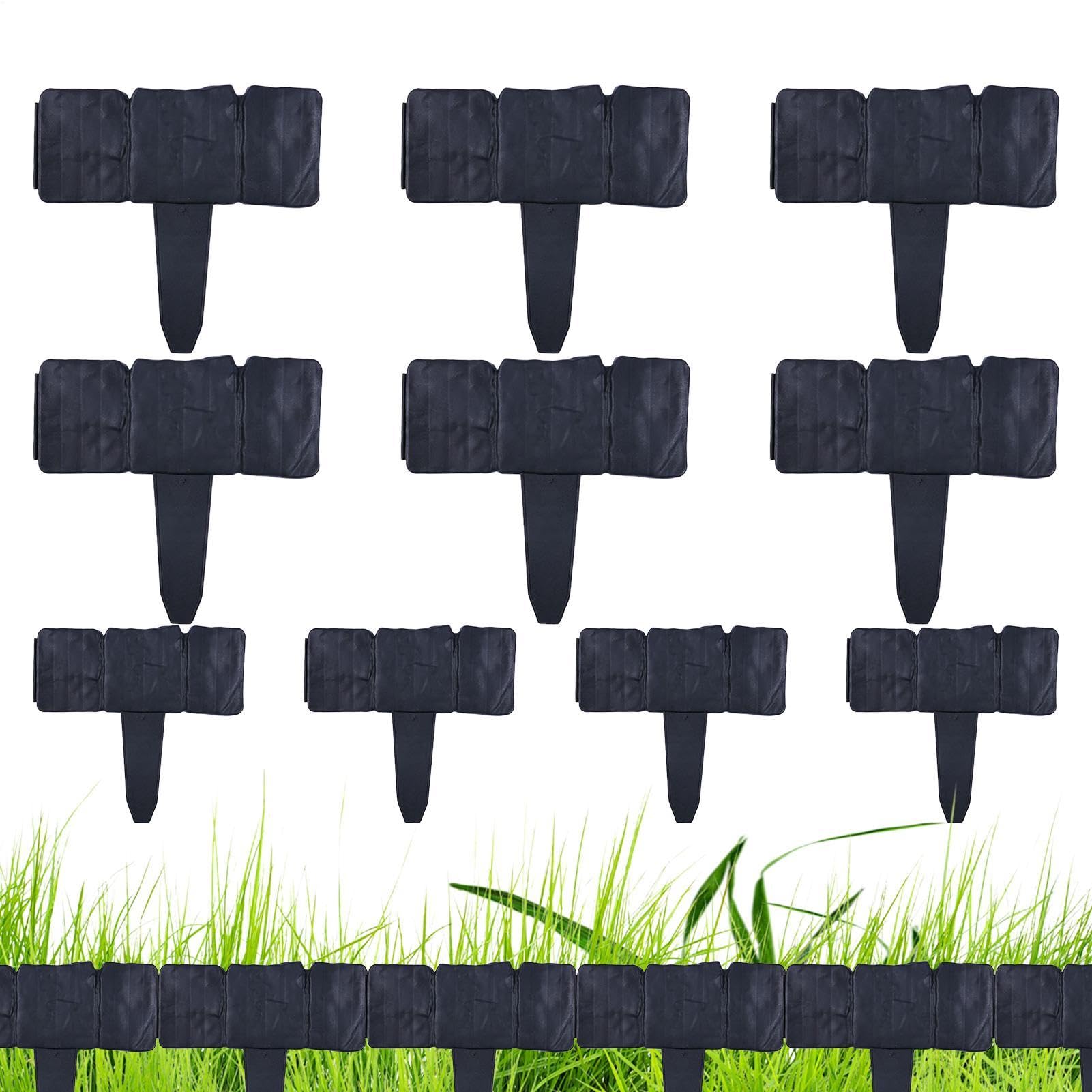 Bordures de plate-bande pour jardin sans creuser | Lot de 10 délimitations 25x23cm