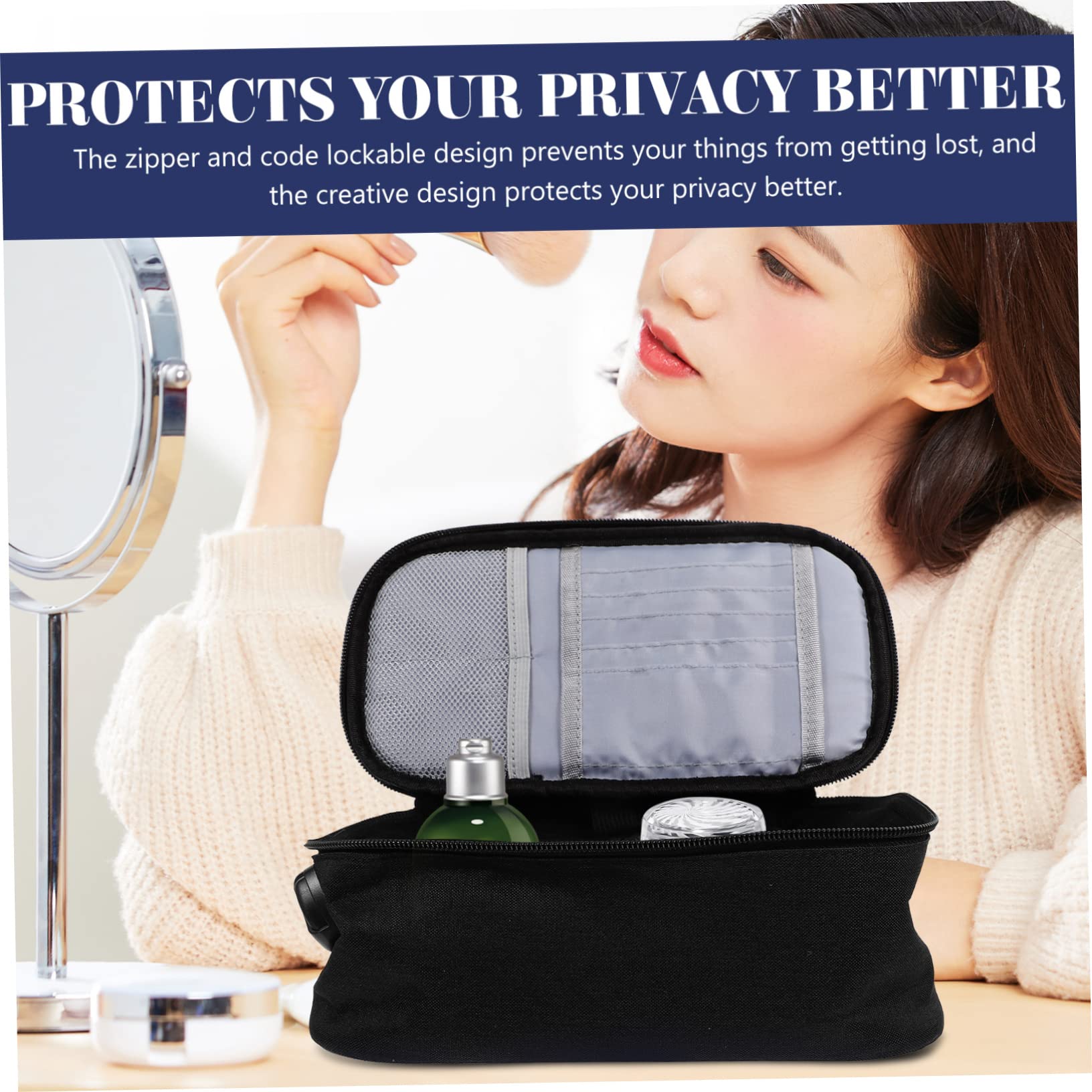 Beaupretty Trousse de Voyage à Fermeture Éclair de Maquillage avec Compartiments pour Articles de Toilette Pochette de Rangement Portable pour Cosmétiques