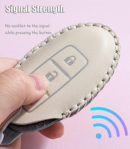 Miniatura 3 de HIBEYO Funda de cuero para llavero Nissan GT-R Juke Kicks Lannia Latio Leaf Livina Teana Titan Versa X-Trail para Infiniti FX45 FX50 Q70 QX50 QX70