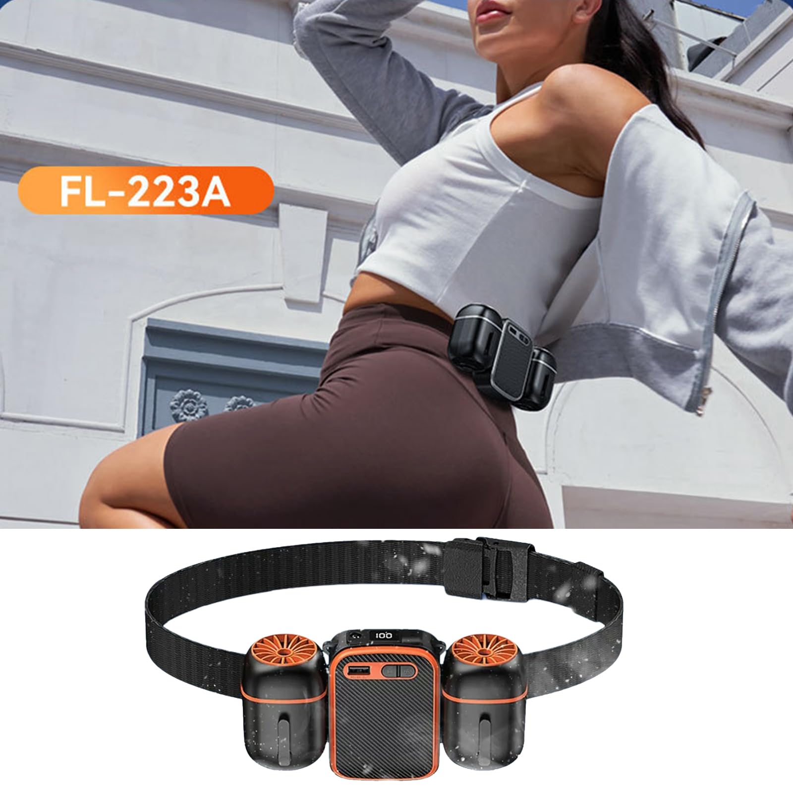 Apparecchiatura multi direzionale a clip con batteria ricaricabile da 10000 mAh, ideale per palestra, jogging, pendolarismo, dispositivo di raffreddamento indossabile, alimentato tramite USB