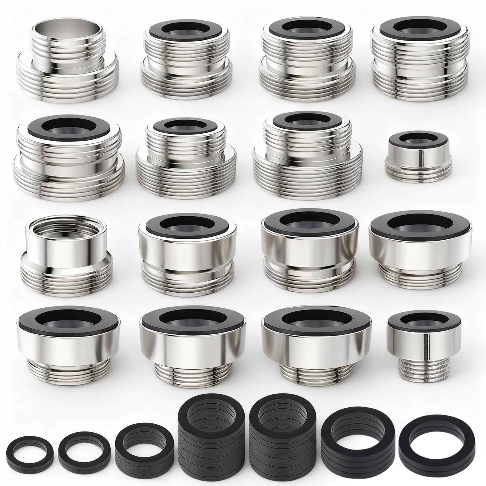 Set di 16 adattatori per rubinetto in rame, adattatore universale per rubinetti da cucina, lavandino, tubo da giardino e filtro per acqua