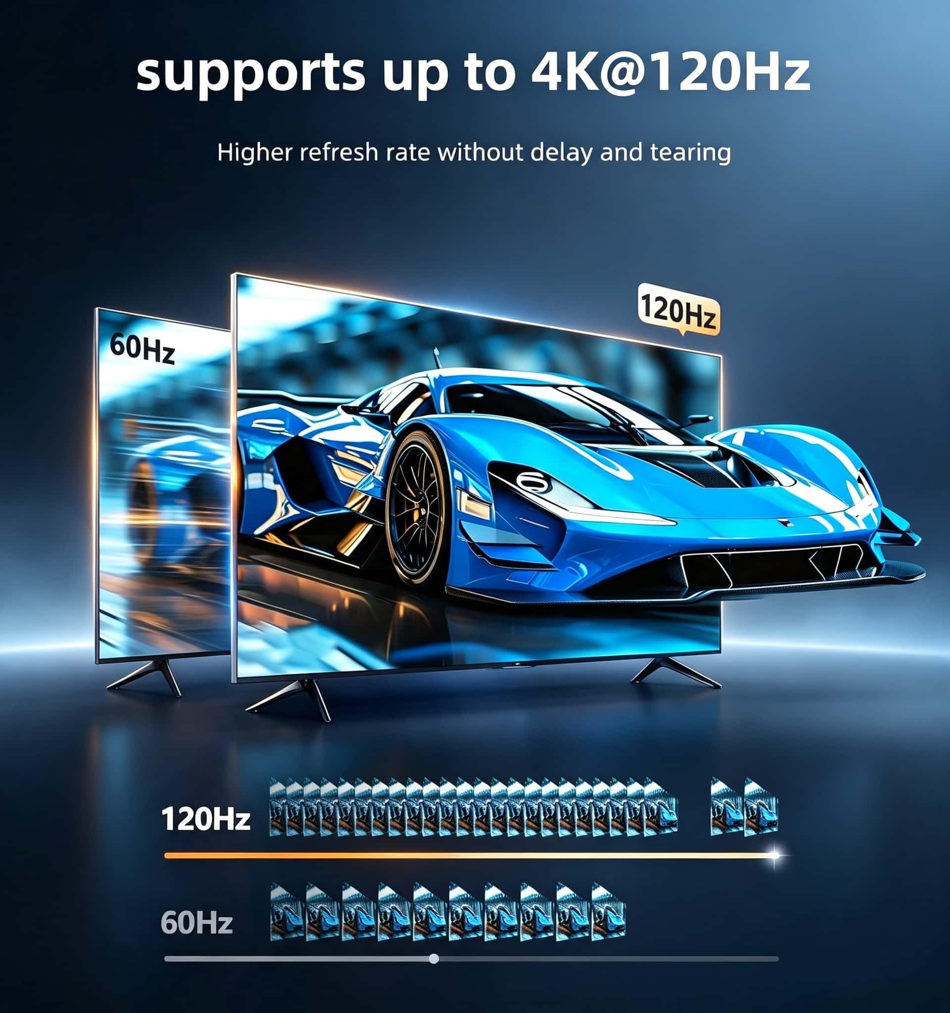 Switch HDMI 2.1, 8K @ 60Hz 4K @ 120Hz alluminio HDMI Switcher 2 in 1 Out, HDMI I Splitter supporta HDR10+ 48 Gbps 3D Dolby VRR, HDM I Switcher compatibile con TV PS5/4 B0X laptop PC proiettore