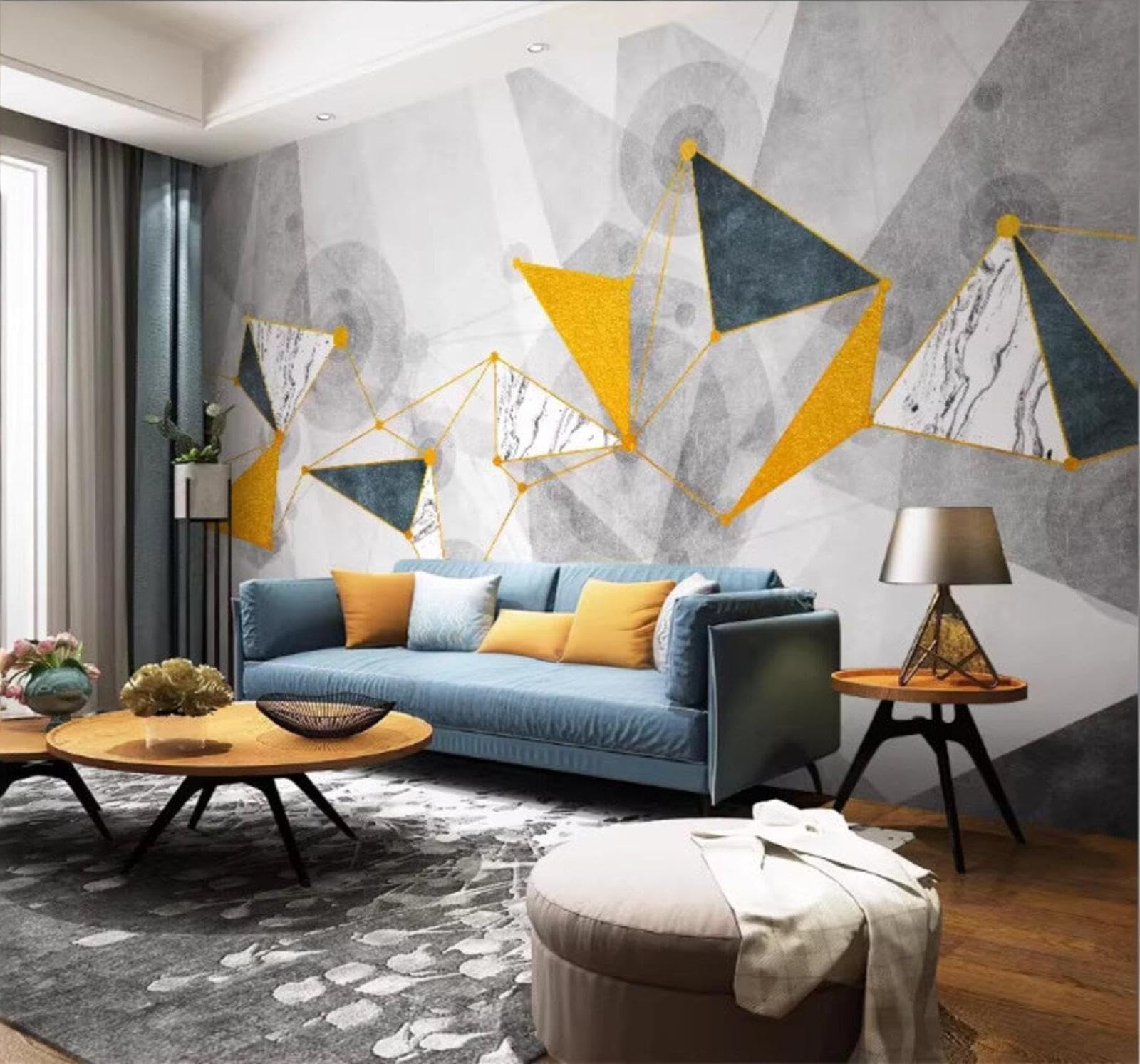 Abstract Minimalist Colourful Geometric Lines 3D Wallpaper Easy Install Feature Office Living Room Sofa Bedroom TV Background Wall Decoration-350cm×256cm